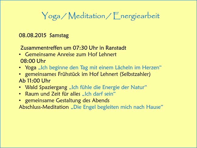 Yoga - Meditaion - Energiearbeit
