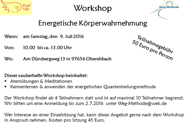 Workshop Energetische Körperwahrnehmung